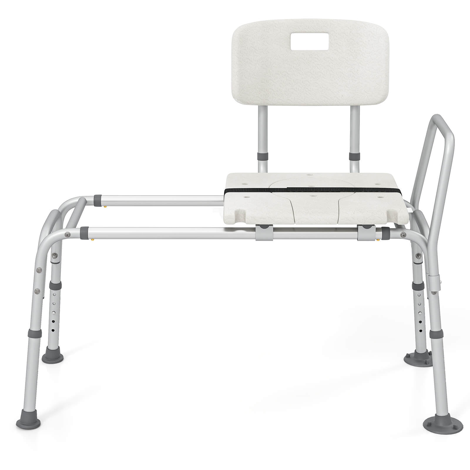 Costway Sliding Tub Transfer Bench with Extra-Wide Seat Backrest