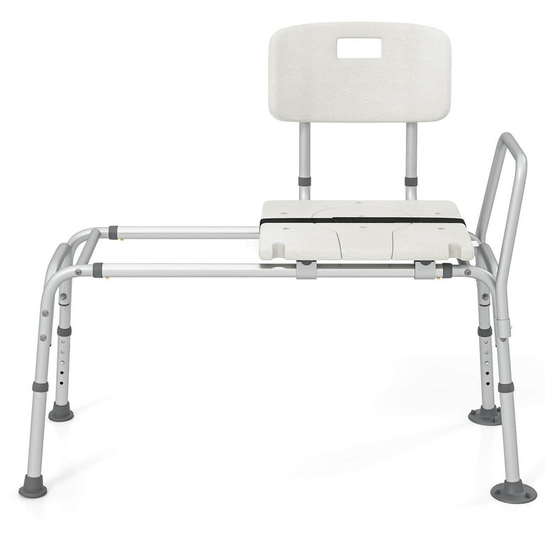 Costway Sliding Tub Transfer Bench with Extra-Wide Seat Backrest