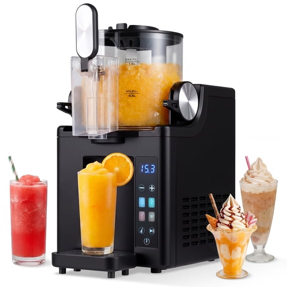 Costway Slushie Machine for Home, 68 oz Frozen Drink Maker & Slushy Machine, 4 Presets Black