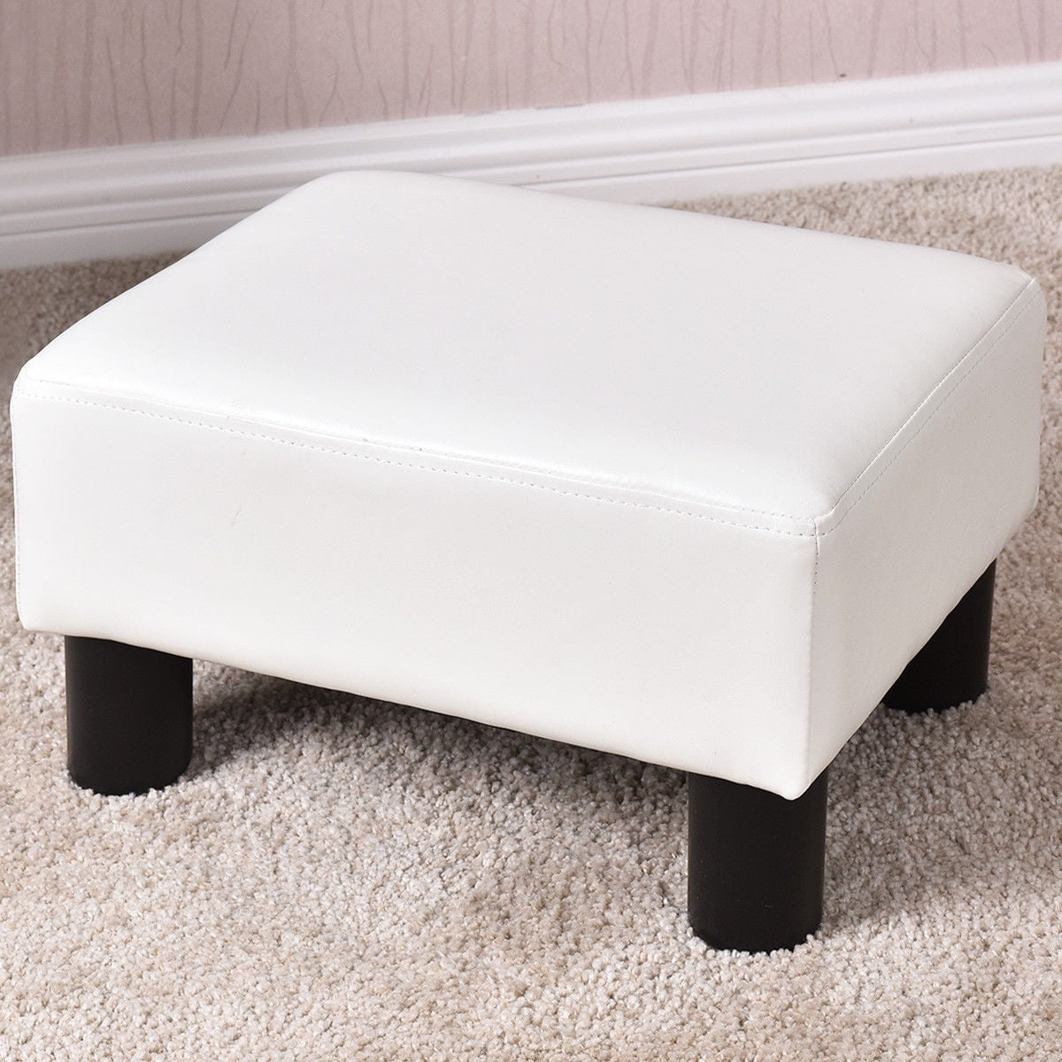 Ottoman Footrest Stool Small PU Leather Square Footstool – Joanna Home