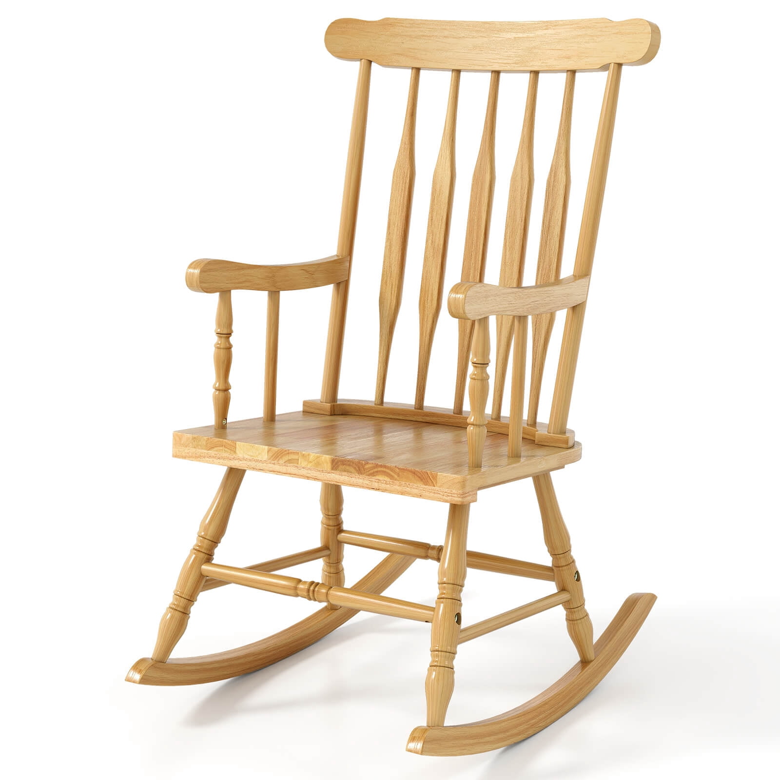 Solid Board Rocker Costway Solid Wood Rocking Chair Porch Rocker Indoor Outdoor Seat ...