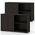 thumbnail image 1 of Costway Stackable Buffet Sideboard Set of 2 with Sliding Doors & Adjustable Shelf Brown, 1 of 8