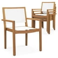 thumbnail image 1 of Costway Stackable Dining Chair Set of 4 with Wear-resistant Fabric & Breathable Backrest, 1 of 9