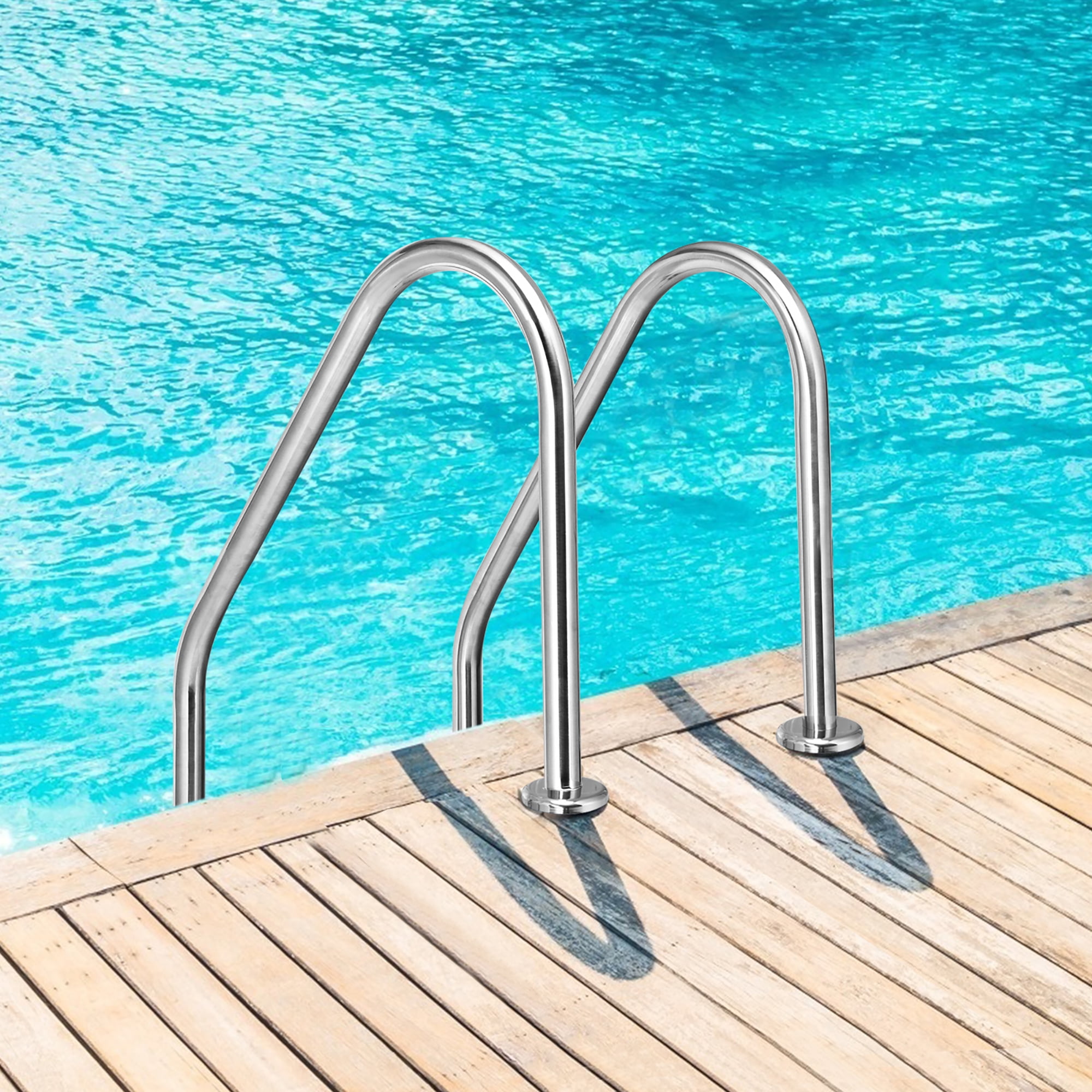 Costway Stainless Steel 2-Step Swimming Pool Ladder Non-Slip