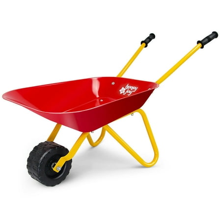 Costway Steel Wheelbarrow for Kids Red