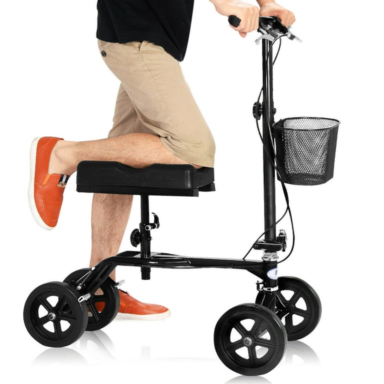 Foldable Knee Walker Scooter Turning Brake Basket