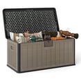 thumbnail image 1 of Costway Storage Box with Lockable Design & Gas Strut Handle 2 Person Bench Garden Organizer, 1 of 11