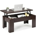 thumbnail image 1 of Costway Storage Medium Density Fiberboard Coffee Table with Hidden Compartment, Brown, 1 of 12