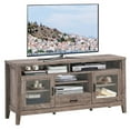 thumbnail image 1 of Costway TV Stand Tall Entertainment Center Hold up to 65'' TV w/ Glass Storage & Drawer, 1 of 12