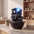 thumbnail image 1 of Costway Tabletop Water Fountain with Rolling Crystal Ball, Color-Changing LED Light, Pump, 1 of 11