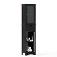 thumbnail image 1 of Costway Tall Bathroom Cabinet with Adjustable Shelves Deep Drawer for Living Room Black, 1 of 10