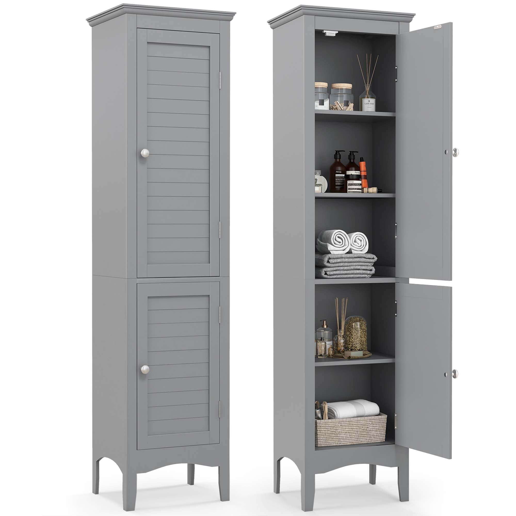 Costway Standalone Storage for Small Spaces Tall Narrow Bathroom