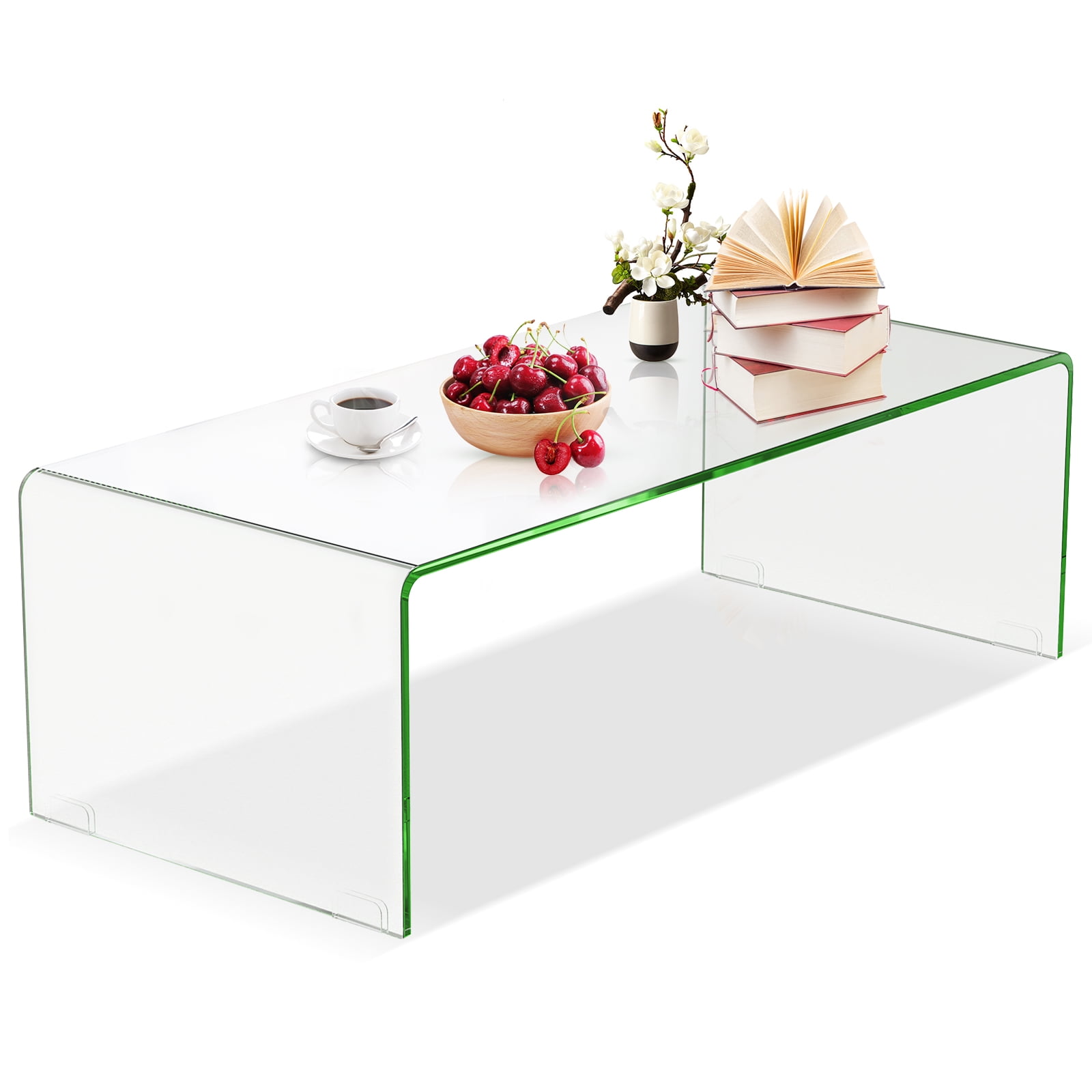 Clear Tempered Glass Modern Coffee Table, 45"