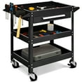 thumbnail image 1 of Costway Three Tray Rolling Tool Cart Mechanic Cabinet Storage ToolBox Organizer w/Drawer, 1 of 10