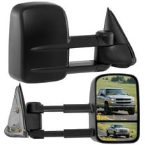 Costway Towing Mirror Pair, Power Heated Telescoping Side Mirrors with Dual Glass