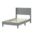 thumbnail image 1 of Costway Twin Bed Frame Modern Platform Bed with Linen Upholstered Wingback Headboard, 1 of 10