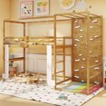 thumbnail image 1 of Costway Twin Bunk Bed with Jungle Gym, Climbing Ladder, Rock Wall & Monkey Bar, 1 of 9