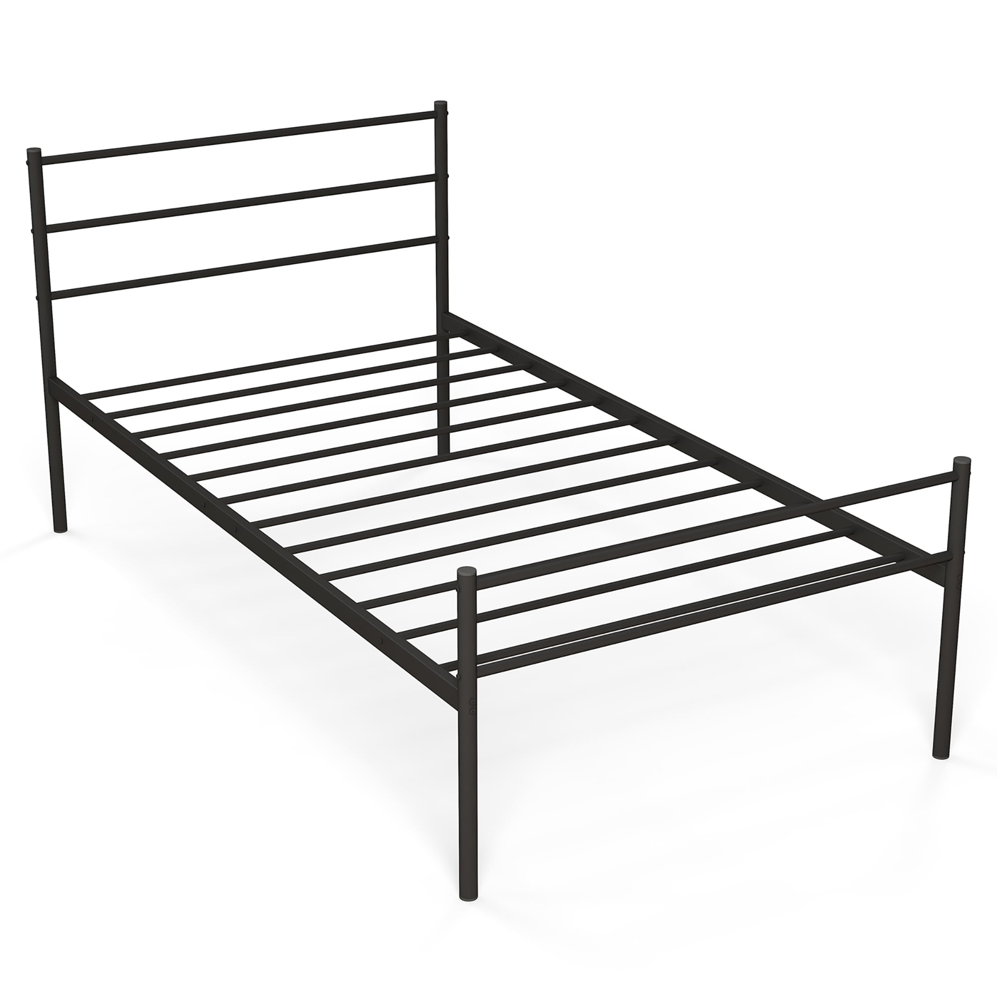 Costway Twin Metal Bed Frame Mattress Foundation No Box Spring Needed Black