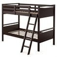 thumbnail image 1 of Costway Twin Over Twin Bunk Bed Convertible 2 Individual Beds Wooden Espresso, 1 of 12