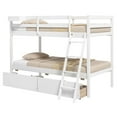 thumbnail image 1 of Costway Twin Over Twin Bunk Bed with 2 Storage Drawers Ladder No Box Spring Needed White, 1 of 10