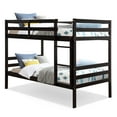 thumbnail image 1 of Costway Twin Over Twin Wood Bunk Beds Ladder Safety Rail Espresso, 1 of 12