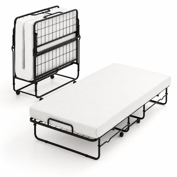 Costway Twin Size Folding Bed 38" x 75" Rollaway Guest Bed Portable Sleeper Bed