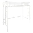 thumbnail image 1 of Costway Twin Size Loft Bed Heavy Duty Metal Loft Bed Frame with Safety Guardrail White, 1 of 1