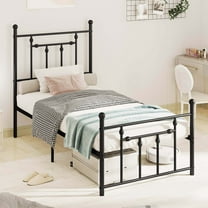Costway Twin Size Metal Bed Frame with Headboard Under-bed Storage Mattress Foundation
