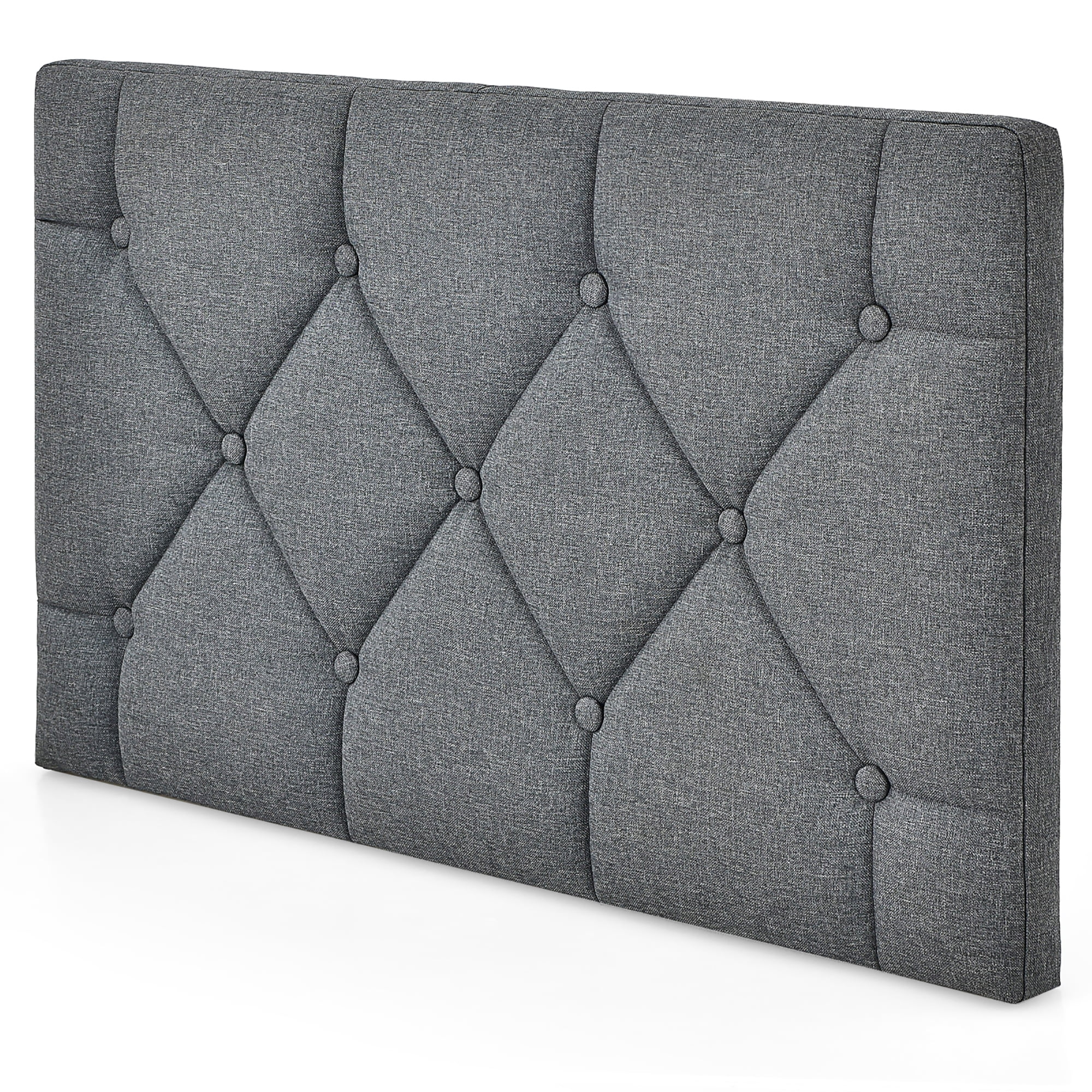 Costway Twin Wall-mounted Headboard Linen Fabric Upholstered Padded ...