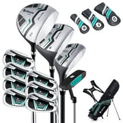 Costway Ultimate Mens Golf Complete Set with Rain Hood, 13 Pieces, Green
