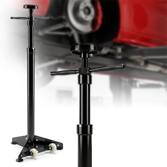 Costway Underhoist Support Stand with Self-Locking Threaded Screw and Smooth Wheels Black