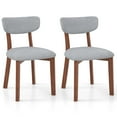 thumbnail image 1 of Costway Upholstered Dining Chairs Set of 2 with Solid Rubber Wood Frame, Curved Backrest Grey, 1 of 8