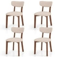 thumbnail image 1 of Costway Upholstered Dining Chairs Set of 4 with Solid Rubber Wood Frame, Curved Backrest Brown, 1 of 8