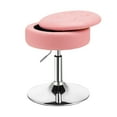 thumbnail image 1 of Costway Vanity Stool Adjustable 360° Swivel Storage Makeup Chair w/ Removable Tray Pink, 1 of 10