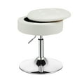 thumbnail image 1 of Costway Vanity Stool Adjustable 360° Swivel Storage Makeup Chair w/ Removable Tray White, 1 of 10