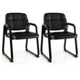 thumbnail image 1 of Costway Waiting Room Chair Set of 2 Upholstered Guest Conference Chair with Armrest Black, 1 of 9