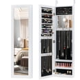 thumbnail image 1 of Costway Wall Door Mounted Mirrored Jewelry Cabinet Storage Organizer White, 1 of 10