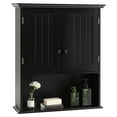 thumbnail image 1 of Costway Wall Mount Bathroom Cabinet Wooden Medicine Cabinet Storage Organizer Black, 1 of 10