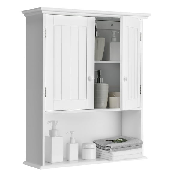 Costway Wall Mounted Bathroom Medicine Cabinet Organizer with Adjustable Shelf