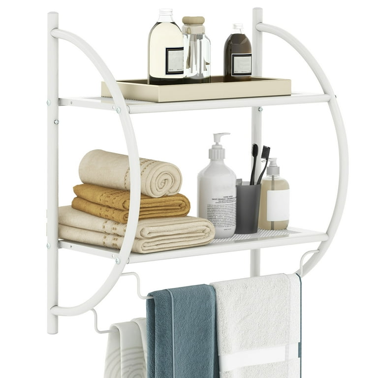 Costway Wall Mounted Bathroom Shelf with Tier Bathroom Towel