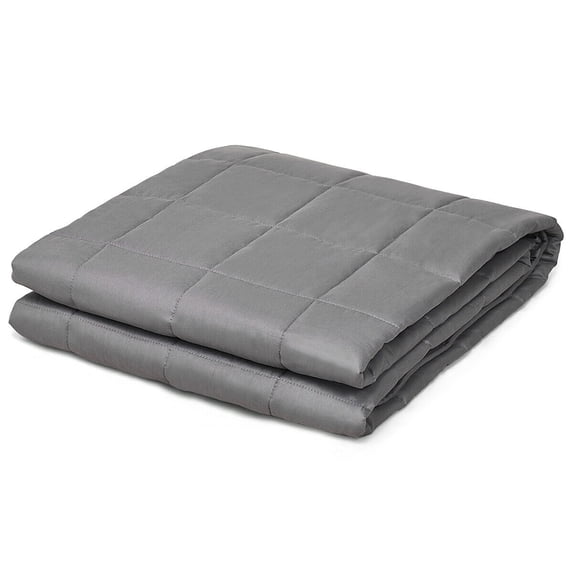 Costway Weighted Blankets 100% Cotton w/ Glass Beads Dark Grey 20 lbs, 60'' x 80''