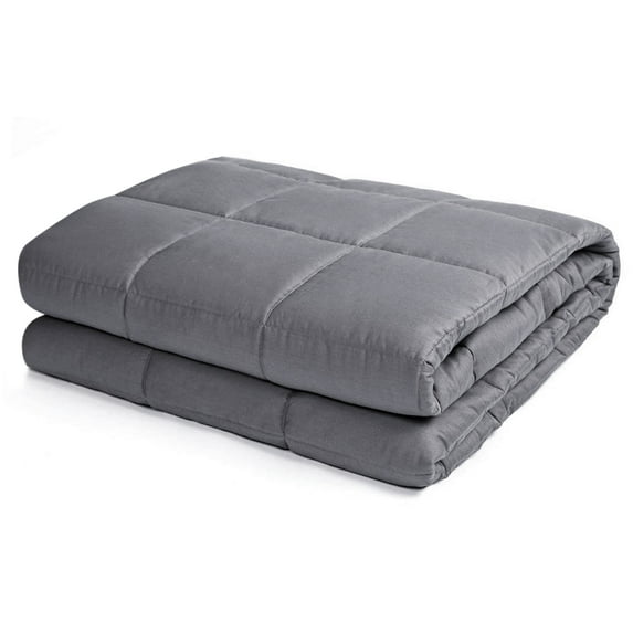 Costway Weighted Blankets,Organic Premium Breathable Cotton, 48'' x 72'' Weight: 12 lbs