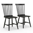 thumbnail image 1 of Costway Windsor Dining Chairs Set of 2 Armless Spindle Back Solid Rubber Wood Black, 1 of 9
