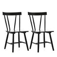 thumbnail image 1 of Costway Windsor Rubber Wood Dining Chairs, Black (Set of 2), 1 of 9