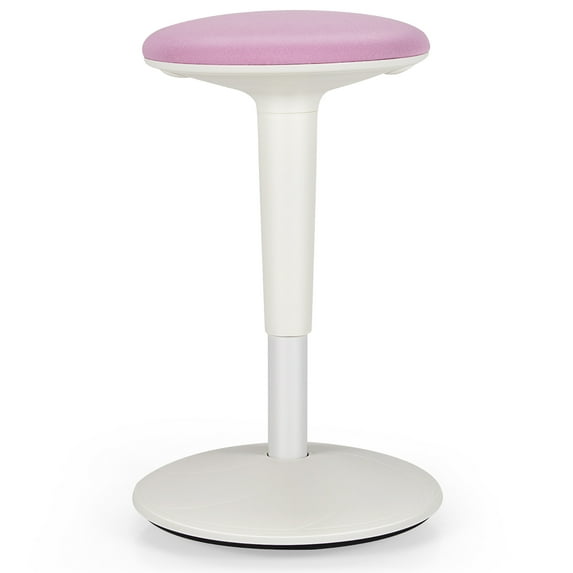 Costway Wobble Stool Height-Adjustable Wiggle Chair Standing Stool w/ Swivel Rock Tilt Pink