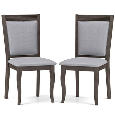 Costway Wood Dining Chairs Set of 2 with Rubber Wood Frame Padded Seat High Backrest