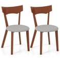 thumbnail image 1 of Costway Wooden Armless Dining Chair Set of 2 with Rubber Wood Legs Padded Seat Cushion, 1 of 8