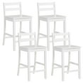 thumbnail image 1 of Costway Wooden Bar Stools with Ergonomic Backrest, White (Set of 4), 1 of 7