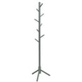 thumbnail image 1 of Costway Wooden Coat Rack Stand Hall Tree Entryway Organizer 2 Heights w/ 8 Hooks Grey, 1 of 12