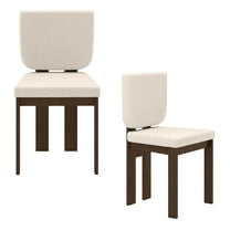 Costway Wooden Dining Chair Set of 2 with Rubber Wood Leg Padded Wide Seat & Back for Home